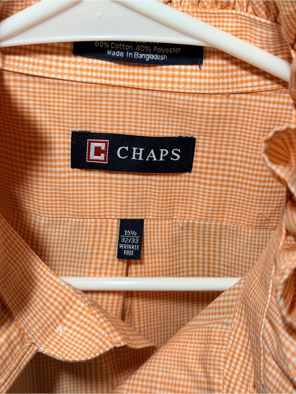 Chaps Peach Ruffle-Collar Button Down Shirt - Picture 4 of 4